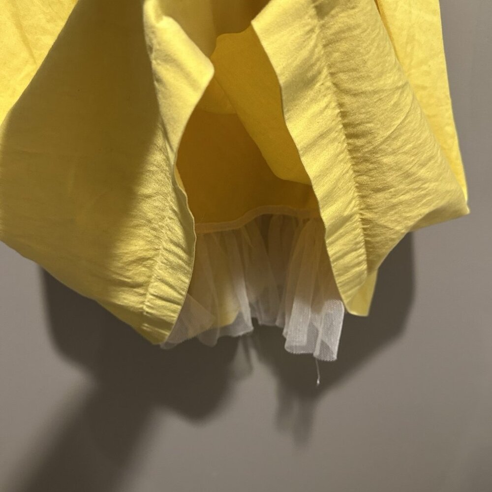 A Byer Dress Womens Size 3 Yellow Tennis Style Belt Ties in Back Midi - Picture 5 of 11